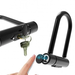 NBWFE Impronta Digitale Sblocca Lucchetto a U, antifurto Ricarica Smart Lock, Lucchetto per Porta in Vetro, Funzionamento Facile Adatto per Biciclette Moto Auto elettrica