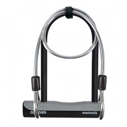 Oxford Lucchetti per bici Oxford Lucchetto Gambo a U e Cavo Essential Shackle Lock, 32 cm, Colore: Nero