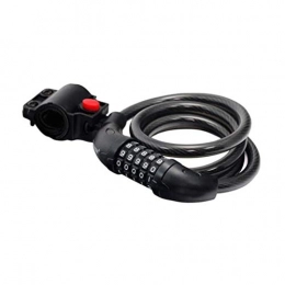 PLanDing Accessori PLanDing Blocco Bike 5 cifre del codice di Combinazione della Serratura della Bicicletta di Sicurezza di 1000 mm x 12 mm con Cavo in Acciaio a Spirale Bike Cycling Bicycle Lock 1020.D (Color : Black)