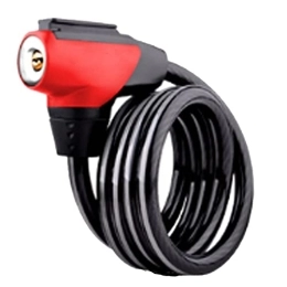 PORUTE Lucchetti per bici PORUTE Armadietto for Bicicletta ， Lucchetto for Bici, Chiavi di Sicurezza Lucchetto for Cavo for Bici con Staffa di Montaggio Lucchetti for Bici Lucchetto for Cavo A Spirale, Red (Color : Red)