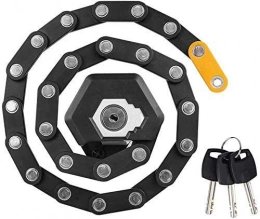 RJJBYY Accessori RJJBYY - Lucchetto pieghevole per bicicletta con 3 chiavi Hamburg-Lock in lega antifurto forte e sicuro per bicicletta pieghevole