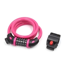 Ruilogod Accessori Ruilogod Bike bicicletta rosa Anti ladro del cavo di sicurezza Wire Blocco password w staffa