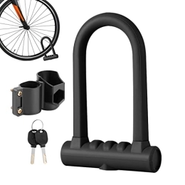 SYNYEY Accessori Serratura a U - Serratura in silicone antifurto | Heavy Duty Bike Lock Serpentine Key Slot con 2 chiavi in rame Staffa di montaggio Synyey