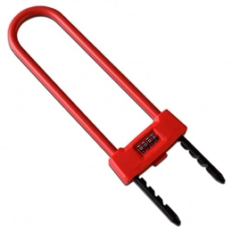 Soaying Lucchetto Un Combinazione U per Bici con Combinazione di Cifre Lucchetto Un D per Bici Porta nel Vetro per Protezione Pesante Lucchetto Lungo per Bicicletta, Rosso