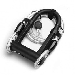 CTZL Accessori U-Locks. Antifurto U Blocco Bike MTB della Bicicletta della Strada di Blocco Bike Lock Ciclismo Accessori d'Acciaio Resistente di Sicurezza Bike Cavo ULock Set ULock (Color