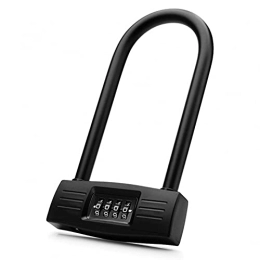 Generic Lucchetti per bici U-Locks Biciclette, Lucchetto a U per impieghi gravosi per Bici, Scooter, Lucchetto a Combinazione per Bici elettriche, motociclette, Bici da Strada, Mountain Bike, recinzioni per cancelli, Nero