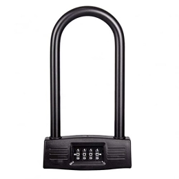 BAFAFA Accessori U-Locks Bicycles U Lock Heavy Duty 4-Digit Resettable U-Lock per bicicletta Sicurezza antifurto Lucchetto per bici in acciaio temprato rivestito in PVC per bicicletta, blu (nero)