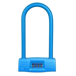 BAFAFA Lucchetti per bici U-Locks Bicycles U Lock Heavy Duty, lucchetti a cavo Codici resettabili a 4 cifre per antifurto per biciclette, biciclette, motociclette, motociclette, cancelli, nero (blu)