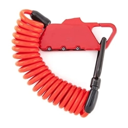 VCHEL Accessori VCHEL Lucchetto Combinato Per Bicicletta Cavo A Spirale Esteso Da 1, 2 M Con Combinazione A 3 Cifre Ripristinabile, Rosso