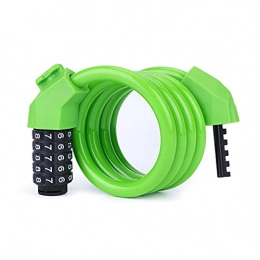 XKMY Accessori XKMY - Lucchetto per bicicletta per mountain bike, in acciaio inox, con password fissa, portatile, antifurto, con catena a cinque cifre (colore: Verde)