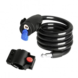 XWLAI Lucchetti per bici XWLAI Lucchetto per Bici, Lucchetto con Cavo A Spirale Secure Keys Lucchetto con Cavo per Bici con Telaio di Blocco di Montaggio, 1, 2 M di Lunghezza Totale (Color : Black)