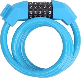 ZECHAO Accessori ZECHAO Blocco bici, 5 codici digitali Resattible Password Sicurezza Blocco anti-look Lucchetti (Color : Blue, Size : 120cm)