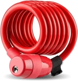 ZECHAO Lucchetti per bici ZECHAO Blocco biciclette auto-rotanti, copertura for polvere integrata Core di rame Core di cavo in acciaio antifurto Lock Mountain Road Motorcycle Lucchetti (Color : Red, Size : 150CM)