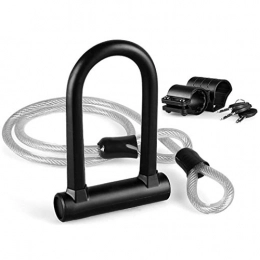 ZOYLINK Accessori ZOYLINK Set di Lucchetti per Bici con Gancio di Sicurezza Siliconico per Mountain Bike per Impieghi Gravosi Blocco Scooter Lucchetto a U Lucchetto a U con Cavo