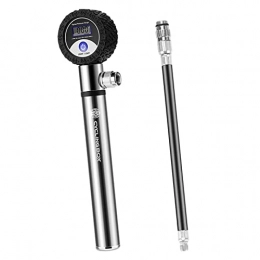 Colcolo Pompe da bici Colcolo Bike Pump Staffa di Montaggio per Biciclette Inclusa 120 PSI per Schrader E Presta Inflazione Accurata con Manometro per Biciclette MTB - d'Argento