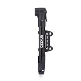 ENKEEO 120PSI Mini Pompa Bici Portatile, Valvola Presta e Schrader Compatibile, Staffa Inclusa, Nero