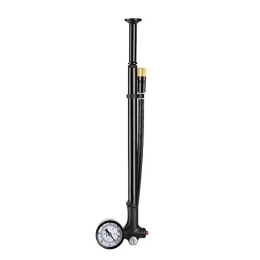 GUOQI Pompa Da Bicicletta Con Barometro, Mini Pompa Ad Aria Della Bicicletta Manuale Ad Alta Pressione 120psi Pompa Portatile In Lega Di Alluminio Colore : Nero, Dimensioni : 330mm