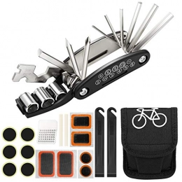 Homealexa Accessori Homealexa Kit Riparazione per Bici 14 in 1 Strumento Utensile Multifunzione da Bicicletta Borsa per Sellino Bicicletta con Kit Attrezzi per Riparazione Pneumatici Bici