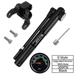 JYSL Accessori JYSL 89g Mini Biciclette Pompa MTB Mountain Bike Pump 160 PSI Ad Alta Pressione in Bicicletta A Mano Pompa Ad Aria Palla Gonfiatore (Color : D Black 300PSI)