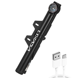 mewmewcat Accessori mewmewcat Pompa ad aria elettrica, Mini pompa ad aria elettrica con manometro USB ricaricabile 120PSI Pompa ad aria per bici da ciclismo Gonfiatore per pneumatici Pompa per bicicletta MTB