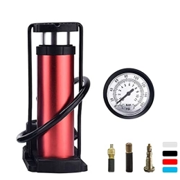 NMLC Pompa a Pedale Portatile per Bicicletta, Mini Pompa con manometro psi, Compatibile con valvole Presta, Schrader, Accessori per Bici da Strada,Rosso,Pressure Gauge Model