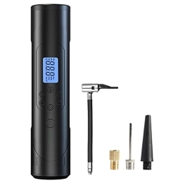 THREMA Accessori Pompa ad aria a batteria digitale, pompa ad aria elettrica con batteria ricaricabile da 4500 mAh e lanterna da campeggio regolabile, gonfiatore elettrico, per bicicletta, moto, calcio