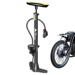 Rianpesn Accessori Pompa da pavimento per bicicletta portatile | Pompa ad aria per gonfiaggio con manometro ad alta pressione - Gonfiatore manuale ad aria, pompa ad alta pressione con impugnatura ergonomica per Rianpesn