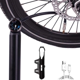 DERUIZ Accessori Pompa elettrica per compressore d'aria Max 120 PSI Mini pompa per bici con manometro Pompa 2 in 1 per telaio con valvola Presta Schrader Gonfiatore