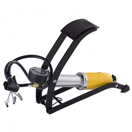 AUMING Pompe da bici Pompa ergonomica per biciclette Valvola di scarico da pavimento ad alta pressione per pedane e valvole Presta 150 PSI con trasmissione a pavimento con manometro ( Colore : Giallo , Dimensione : 31cm )