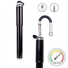 AMAIRS Pompe da bici Pompa per Bicicletta con Manometro, 160 PSI Mini Manico Portatile Ad Alta Pressione Pompa per Bicicletta Valvole Schrader / Presta Pompa per Gonfiaggio A Sfera per Pneumatici per Bici con Manometro