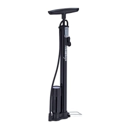 Relaxdays Accessori Relaxdays Pompa a Colonna, Bicycle Pump Professionale con Manometro, Testa Doppia Valvola Universale, 3 Adattatori, Nero, 60 x 20 x 5 cm