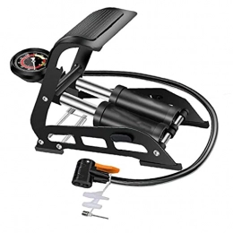 YepYes Accessori YepYes Pompa Bike, Pompa d'Aria Portatile Double Barrel Pompa Bici con 160psi Precisione Manometro per Ball Biciclette Scooter Giocattoli Nero