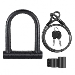 Bestshop Bike Lock Bestshop Bicycle U-Lock High Performance Bike Lock Set Heavy Duty Security U Shackle Bicycle Lock With 120 Cm Loop Cable For Bicycles, Motorcycles Protected