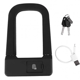 Keenso Bike Lock Bicycle Fingerprint U-lock Fingerprint U-lock for Bicycle with Usb Port with Two Keys for Bicycle Motorcycle E-bike Accessory