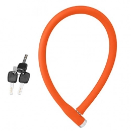 Yanxinenjoy Bike Lock Bicycle Lock, Mountain Bike Lock, Silicone Steel Cable Lock, Anti-Theft Lock, Chain Lock, Scratch-Resistant Glass Door Lock, Bicycle Equipment-Orange