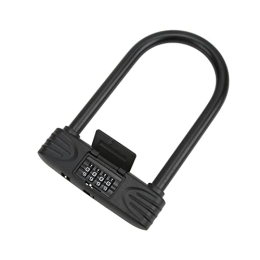 plplaaoo Bike Lock Bicycle Lock with Numbers Black U Lock Alloy Steel Heavy Duty 4 Digit Combination Lock Anti-Theft Password Lock for Bicycle Scooter Motorcycle