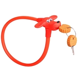 wwwl Bike Lock Bike Lock Children's Bike Cable Lock Silicone Surface Steel Wire Anti-theft Bicycle Locks Cute Design for kids Bike Accessories (Color : 45cmRed)