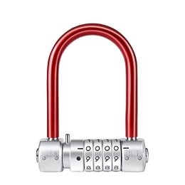  Bike Lock Bike U Lock - 4 Digit, Bicycle Combination Lock, Security Resettable Cable Lock, Anti-Theft Accessories, Resettable, 20x15cm