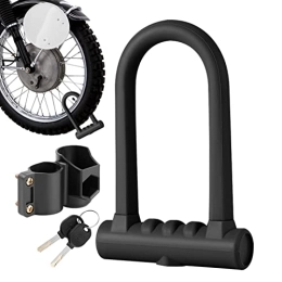 Generic Bike Lock Bike U Lock - Silicone Scooter Locks Anti Theft - Bicycle Lock Double Open Coarse Hard Lock Steel Shackle Serpentine Key Slot with 2 Copper Keys Mounting Bracket Generic