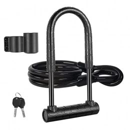 Mirnoadic Bike Lock Bike U Lock with Cable Heavy Duty Anti-Theft D Shackle Bicycle Lock for Road Bike Cycling Lock