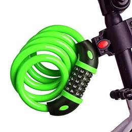 BRAZT Bike Lock BRAZT Bike Lock, High Security Bike Chain Lock Cable with Carrying Bracket, 5-Digit Resettable Combination Bicycle Lock for Outdoor Scooter, Green