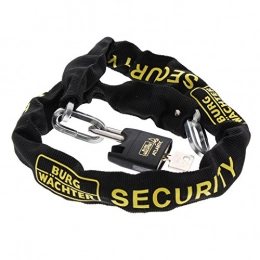 BURG-WCHTER Bike Lock BURG-WCHTER, Chain Combination, Hardened Square Chain and Padlock, Chain Length: 90 cm, Thickness: 6 mm, SKM 6 / 90 / Ni40