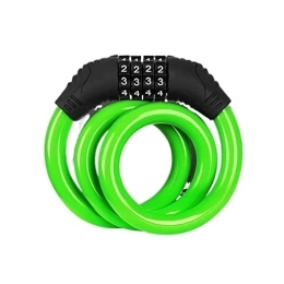 CAEEKER Bike Lock CAEEKER Portable 4 Digit Code Anti-Theft Bike Lock Stainless Steel Cable Bicycle Security Lock MTB Road Bike Cable Lock Bike Accessories (Color : Green)