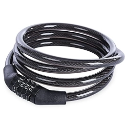 CAEEKER Bike Lock CAEEKER Universal Anti-Theft Bicycle Bike Lock Stainless Steel Cable For Motorcycle Cycle MTB Bike Security Lock with 4 digital code (Color : Black)