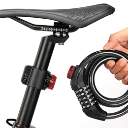 CARBONSMITH Bike Lock CARBONSMITH Bike Lock Bike Lock Cable 5-Digit Resettable Combination Self Coiling Combination Bicycle Lock Cable with Free Mounting Bracket 1 / 2 inch Diameter 4 Feet Long