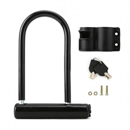 CTZL Bike Lock CTZL U-Locks Bicycle U Lock Heavy Duty Anti-theft MTB Road Mountain Bike Motorcycle Lock Bicycle Accessories Home Security Door Locks Black，u Lock Mount