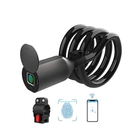 eLinkSmart Bike Lock eLinkSmart Digital Bicycle Lock, Fingerprint or Phone App Open, Remote, App Authorized Unlock, Unlock Record, Schedule, 1.5M Keyless Steel Cable Bick Lock, Waterproof, Anti-Theft, USB Chargable