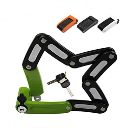 GUANGHEYUAN-J Bike Lock Folding Bicycle Lock Mini Portable Bicycle Lock Professional Anti-Theft Alloy Rugged Mountain Bike Lock Easy to Install (Color : Green)