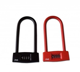 GAOXINGBIANLIDIAN Accessories Gaoxingbianlidian Lock, U-lock Password Anti-theft Lock, Suitable For Glass Door Shop Office Sliding Door Double Open Double Door, Password Lock, Red Black 35cm, Precision reinforcement t