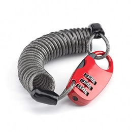 GDYJP Bike Lock GDYJP Bike Lock Motorcycle Locks Bicycle Password Lock, Digit Key Mountain Bike Anti Theft Lock Anti-theft Portable Wire (Cor : Red)